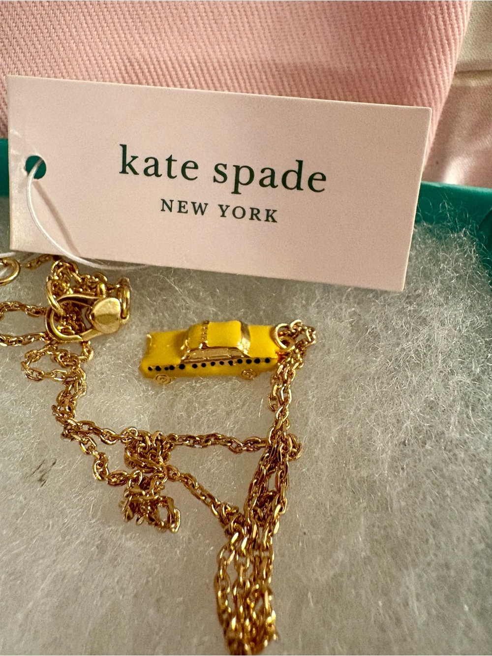 kate spade Yellow Taxi Pendant Necklace in Gold-Tone